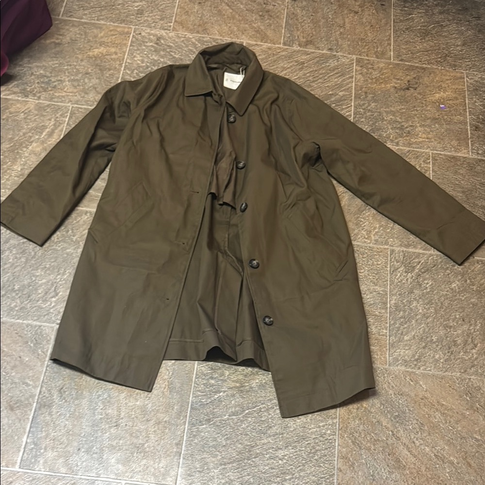 Everlane Womens Dark Olive Trench Coat